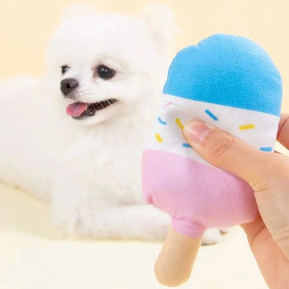 “Sprinkle Ice Cream Bar” Popsicle Frozen Yogurt Treat Plush Squeaky Dog Cat Toy